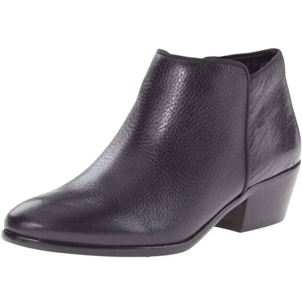 Sam Edelman Petty Pebbled Leather Zip Ankle Boots Black